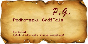 Podhorszky Grácia névjegykártya